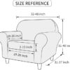 FORCHEER Fundas para sillón de 2 piezas con estampado de flores con 1 cojín separado, funda lavable con parte inferior elástica para sala de estar (Sillón, estilos 4)