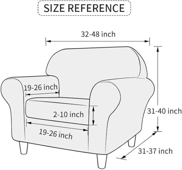 FORCHEER Fundas para sillón de 2 piezas con estampado de flores con 1 cojín separado, funda lavable con parte inferior elástica para sala de estar (Sillón, estilos 4)