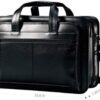 Samsonite Maletín extensible de cuero de 17 pulgadas, Negro -, Maletín extensible de cuero