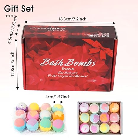 iHave Bombas de baño para mujer, relajantes, alivio del estrés, regalos de spa para ella, 12 mini bombas de baño de burbujas, aniversario, San Valentín, día de la madre, Navidad, regalos de cumpleaños para mujeres, mamá, ella, niñas, damas