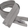 YaHoGa 2 cremalleras separadoras #5 de 36 pulgadas para chaquetas de costura, chaqueta con cremallera, cremalleras de plástico moldeado gris a granel (36 pulgadas gris)