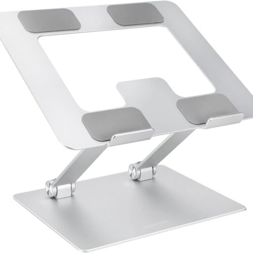 Amazon Basics Soporte ergonómico y plegable para computadora de escritorio, elevador ajustable, se adapta a todas las computadoras portátiles y portátiles de hasta 17.3 pulgadas, 10 x 8.7 x 6