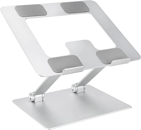 Amazon Basics Soporte ergonómico y plegable para computadora de escritorio, elevador ajustable, se adapta a todas las computadoras portátiles y portátiles de hasta 17.3 pulgadas, 10 x 8.7 x 6