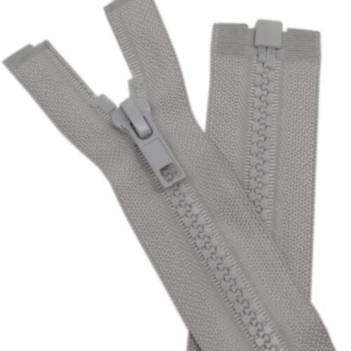 YaHoGa 2 cremalleras separadoras #5 de 36 pulgadas para chaquetas de costura, chaqueta con cremallera, cremalleras de plástico moldeado gris a granel (36 pulgadas gris)