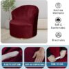 Funda de terciopelo para silla giratoria de barril, suave y sólida, funda para silla de acento moderna, funda elástica para sillón de barril, funda de sofá para sala de estar, protector de muebles