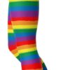 sissycos Leggings de los años 80 para mujer, pantalones elásticos con estampado de rayas arcoíris suaves