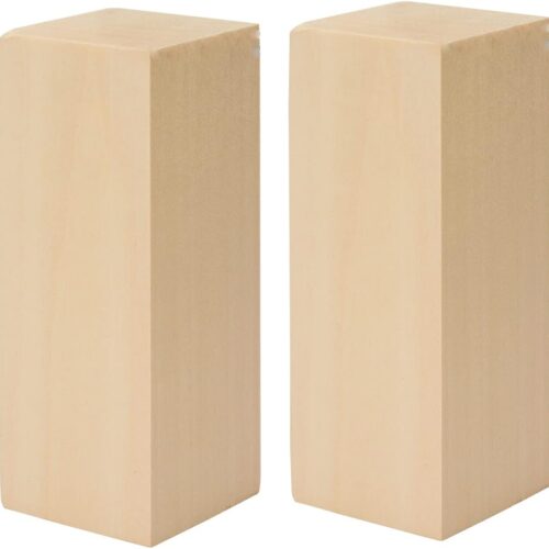 Paquete de 2 bloques de tallado de tilo sin terminar, 6 x 3 x 3 pulgadas, juego de bloques de tallado de madera suave sin terminar para niños y adultos para principiantes