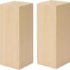 Paquete de 2 bloques de tallado de tilo sin terminar, 6 x 3 x 3 pulgadas, juego de bloques de tallado de madera suave sin terminar para niños y adultos para principiantes