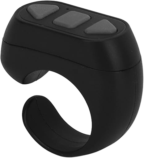 Aplicación Kindle Control remoto Bluetooth Turner TikTok Anillo de desplazamiento remoto clicker Novela Watch TV Turn Page Click Like Selfie Device ZL 03 (negro)