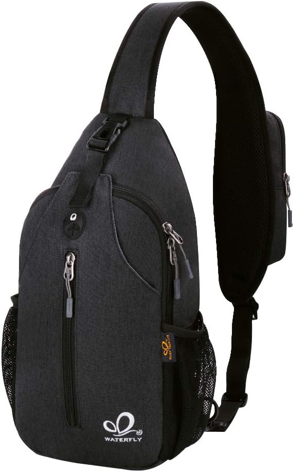 WATERFLY - Mochila cruzada tipo bandolera para viajar y hacer senderismo, bolsa de pecho