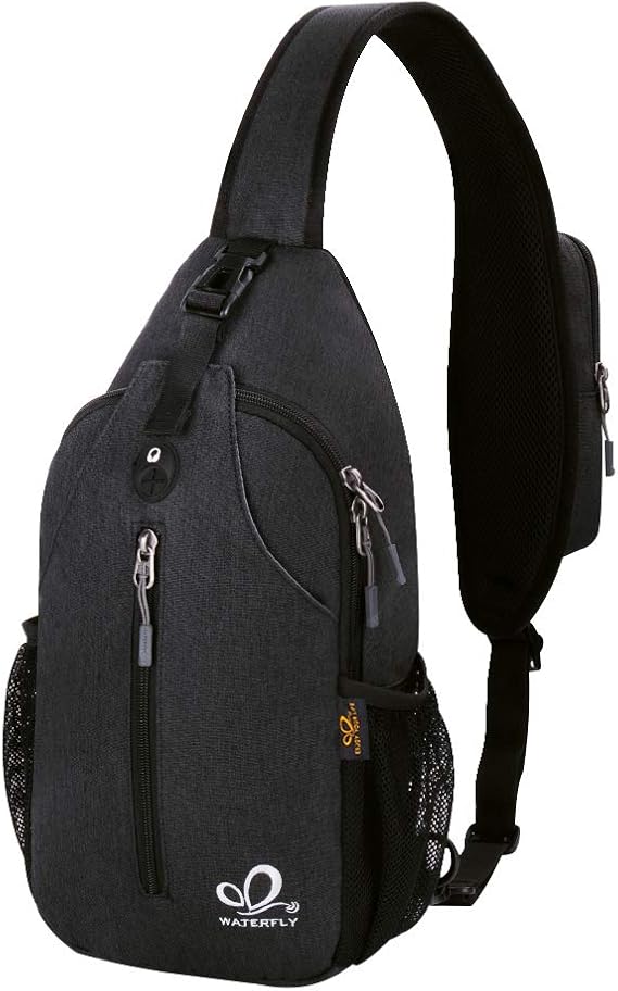 WATERFLY - Mochila cruzada tipo bandolera para viajar y hacer senderismo, bolsa de pecho