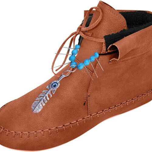 Botas cortas vintage para mujer, estilo casual, con forro polar, cálidas, botas térmicas de invierno, botines planos con cordones