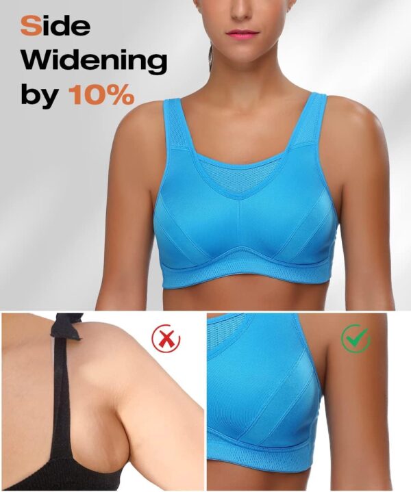 Wingslove Sujetador deportivo de alto impacto para mujer, cobertura completa, sin varillas, sin relleno, para entrenamiento, talla grande