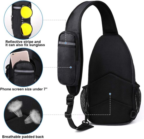 WATERFLY - Mochila cruzada tipo bandolera para viajar y hacer senderismo, bolsa de pecho