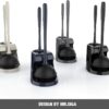 MR.SIGA Combo de émbolo de inodoro y cepillo para limpieza de baño, negro, 2 juegos