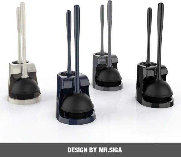 MR.SIGA Combo de émbolo de inodoro y cepillo para limpieza de baño, negro, 2 juegos