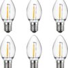 Meconard Bombillas LED C7, bombillas LED inastillables de repuesto para velas y candelabros de ventana, base de candelabro E12, equivalente a 0.6 vatios equivalentes a bombillas incandescentes de 7 W,
