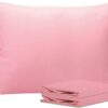 NTBAY - Fundas para almohada de microfibra cepillada, suaves y cómodas, antiarrugas, antidecoloración y antimanchas, con cierre tipo sobre, 2 fundas, 20 x 26 pulgadas, estándar, color rosado