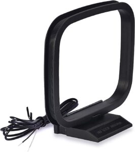 Bingfu Antena AM Loop con cable desnudo de 2 pines compatible con Pioneer Onkyo, Yamaha, Marantz, Pyle, radio interior, Bluetooth, receptor estéreo para el hogar, audio AV, video, receptor de cine en casa, sistema de alimentación