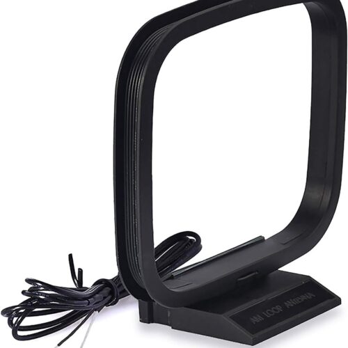 Bingfu Antena AM Loop con cable desnudo de 2 pines compatible con Pioneer Onkyo, Yamaha, Marantz, Pyle, radio interior, Bluetooth, receptor estéreo para el hogar, audio AV, video, receptor de cine en casa, sistema de alimentación