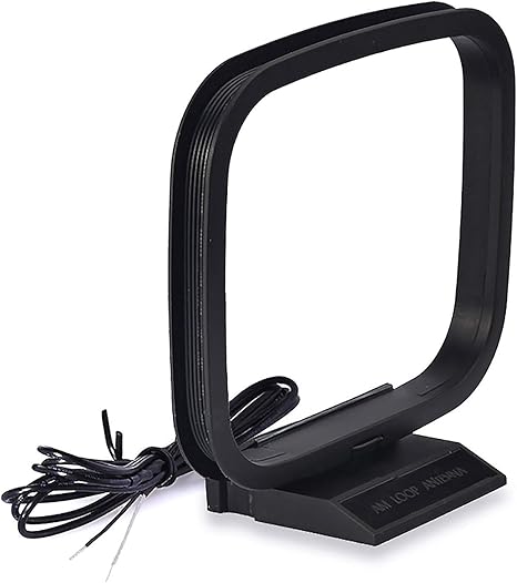 Bingfu Antena AM Loop con cable desnudo de 2 pines compatible con Pioneer Onkyo, Yamaha, Marantz, Pyle, radio interior, Bluetooth, receptor estéreo para el hogar, audio AV, video, receptor de cine en casa, sistema de alimentación