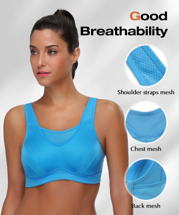 Wingslove Sujetador deportivo de alto impacto para mujer, cobertura completa, sin varillas, sin relleno, para entrenamiento, talla grande