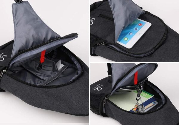 WATERFLY - Mochila cruzada tipo bandolera para viajar y hacer senderismo, bolsa de pecho