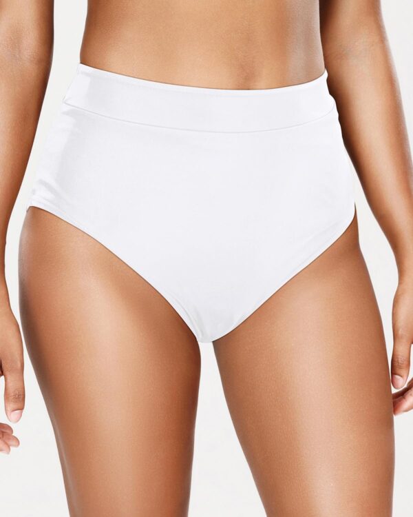 Holipick Traje de baño para mujer, parte inferior de bikini de cintura alta, cobertura completa, control de abdomen, parte inferior de natación