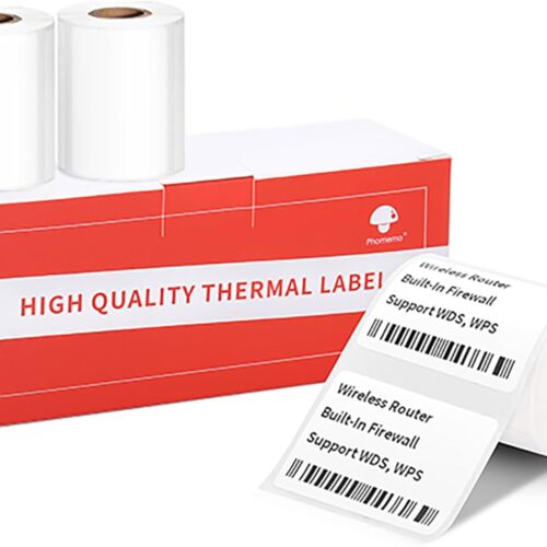 Phomemo [3 x 230 piezas] Etiquetas de la serie cuadrada, etiquetas M110 M100 M220 M221, blancas, 230 etiquetas/rollo, 3 rollos, adhesivo multiusos Thermal Phomemo Original, compatible con Ponek
