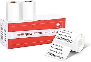 Phomemo [3 x 230 piezas] Etiquetas de la serie cuadrada, etiquetas M110 M100 M220 M221, blancas, 230 etiquetas/rollo, 3 rollos, adhesivo multiusos Thermal Phomemo Original, compatible con Ponek