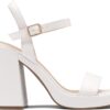 DREAM PAIRS GISELLELE - Tacones para mujer con plataforma gruesa de tacón alto, puntera abierta, moda, boda, fiesta, noche, baile, correa al tobillo, sandalias de vestir
