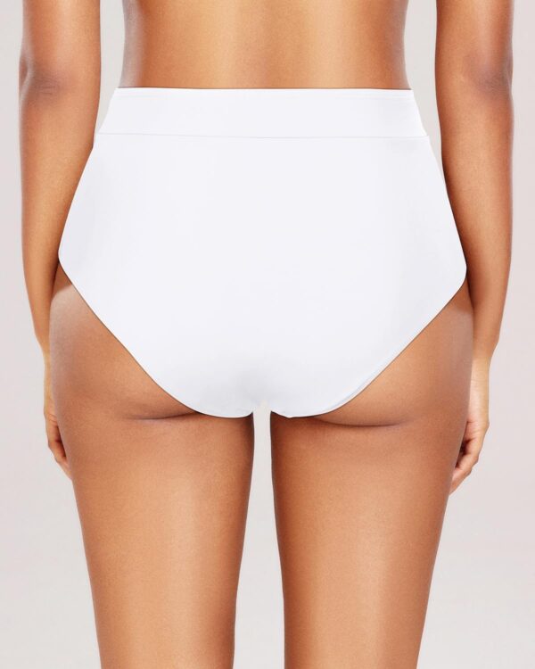 Holipick Traje de baño para mujer, parte inferior de bikini de cintura alta, cobertura completa, control de abdomen, parte inferior de natación