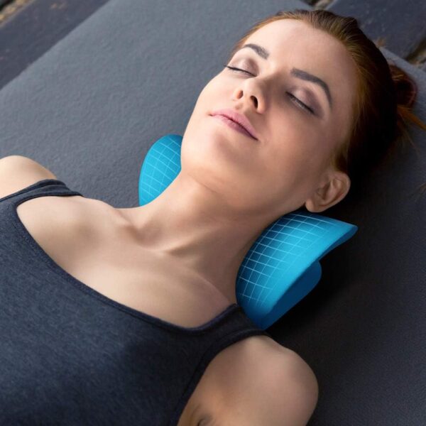 Relajante para cuello y hombros, dispositivo de tracción cervical para alivio del dolor de la articulación temporomaxilar y alineación de la columna cervical, cojín quiropráctico, estirador de cuello