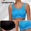 Wingslove Sujetador deportivo de alto impacto para mujer, cobertura completa, sin varillas, sin relleno, para entrenamiento, talla grande