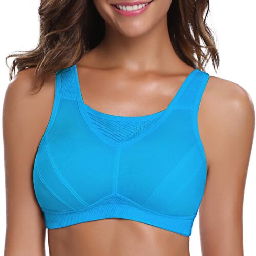 Wingslove Sujetador deportivo de alto impacto para mujer, cobertura completa, sin varillas, sin relleno, para entrenamiento, talla grande