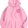 Meet Me 1962 At The Ocean Surf City Sudaderas de gran tamaño para mujer, sudadera con capucha rosa de palmera Y2K