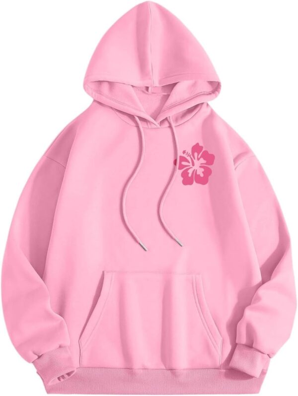 Meet Me 1962 At The Ocean Surf City Sudaderas de gran tamaño para mujer, sudadera con capucha rosa de palmera Y2K