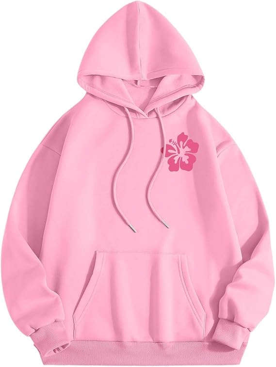 Meet Me 1962 At The Ocean Surf City Sudaderas de gran tamaño para mujer, sudadera con capucha rosa de palmera Y2K
