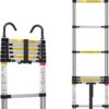 Escalera telescópica de 6.6 pies, escalera plegable ligera con gancho, escaleras de extensión de aluminio para el hogar, escalera telescópica plegable para RV, ático, uso diario en casa, 330