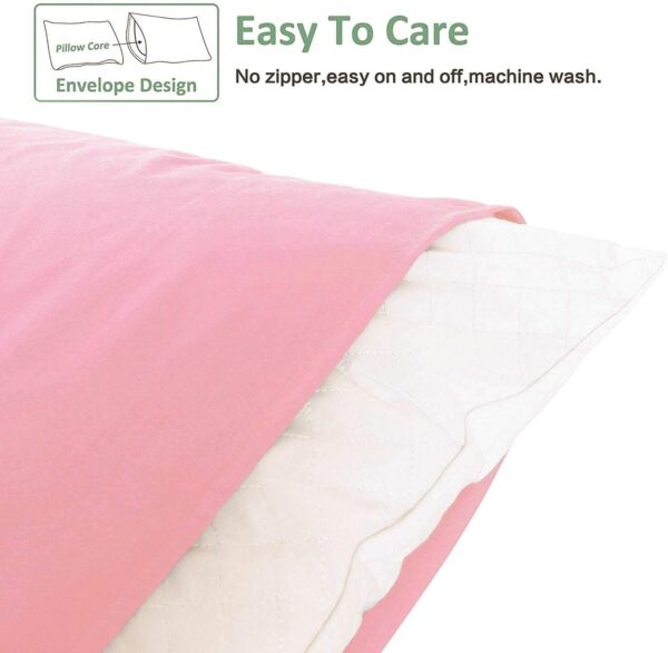 NTBAY - Fundas para almohada de microfibra cepillada, suaves y cómodas, antiarrugas, antidecoloración y antimanchas, con cierre tipo sobre, 2 fundas, 20 x 26 pulgadas, estándar, color rosado