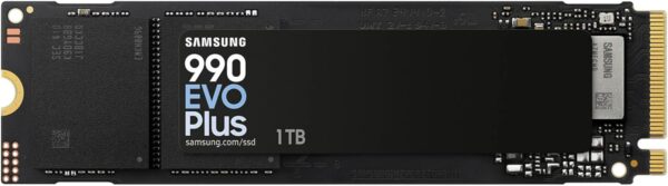 SAMSUNG SSD 990 EVO Plus de 1 TB, PCIe Gen 4x4, Gen 5x2 M.2 2280, velocidades de hasta 7,250 MB/s, almacenamiento actualizado para PC/portátiles, tecnología HMB y Intelligent Turbowrite 2.0,