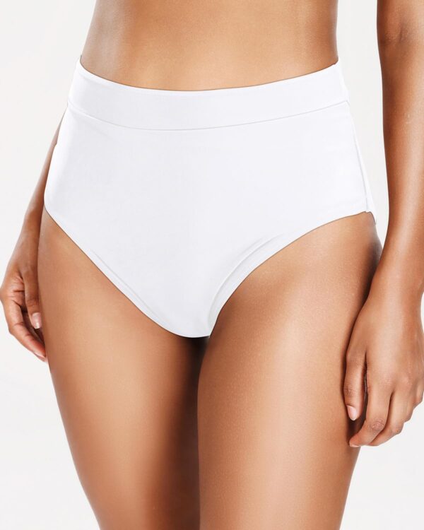 Holipick Traje de baño para mujer, parte inferior de bikini de cintura alta, cobertura completa, control de abdomen, parte inferior de natación