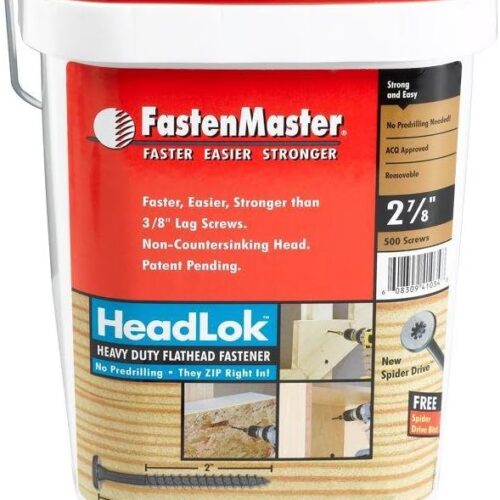 FastenMaster HeadLok No. 10 x 2-7/8 pulgadas L Tornillos de madera de acero epoxi con cabeza hexagonal de araña, 500 unidades