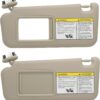 Reemplazo de visera solar para lado izquierdo y pasajero con Toyota RAV4 2006 2007 2008 2009 2010 2011 2012 2013 con luz de repuesto 74320-42501-A1 y 74310-42451-A1 beige