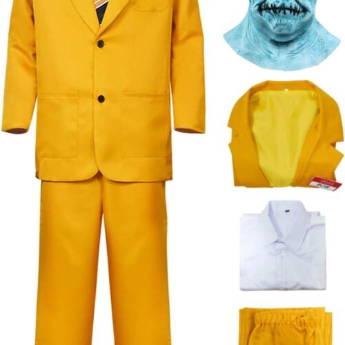 Vaianie Disfraz de Bob para hombre, disfraz de escarabajo amarillo, disfraz de Bob Shrinker, disfraz de máscara de películas de Halloween, disfraz de personaje