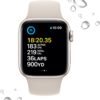 Apple Reloj inteligente SE (2.ª generación) [GPS de 1.575 in] con caja de aluminio Starlight y correa deportiva Starlight - S/M. Monitor de fitness y sueño, detección de choques, monitor de frecuencia