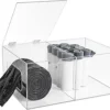 Dispensador de bolsas de basura, acrílico extra grande con compartimento de almacenamiento, organizador de bolsas de basura de cocina debajo del fregadero con tapa para 13, 30, 33 galones