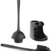 MR.SIGA Combo de émbolo de inodoro y cepillo para limpieza de baño, negro, 2 juegos