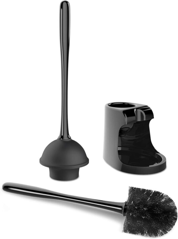 MR.SIGA Combo de émbolo de inodoro y cepillo para limpieza de baño, negro, 2 juegos