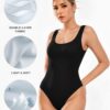 ALGALAROUND Body sin mangas de doble forro para mujer, cuello redondo, sin mangas, básico, body